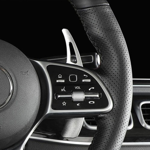 ~For Benz GLE GLS 2020-22 Silver Aluminum Steering Wheel Shift Paddle Extension - Foto 4 di 8