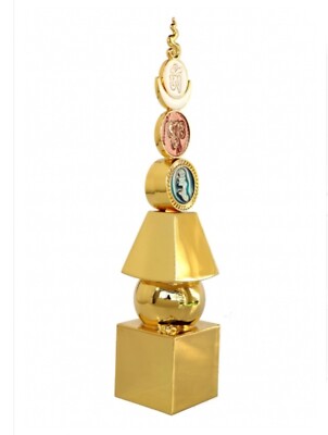 9.75'' Five Element Pagoda With Om Ah Hum