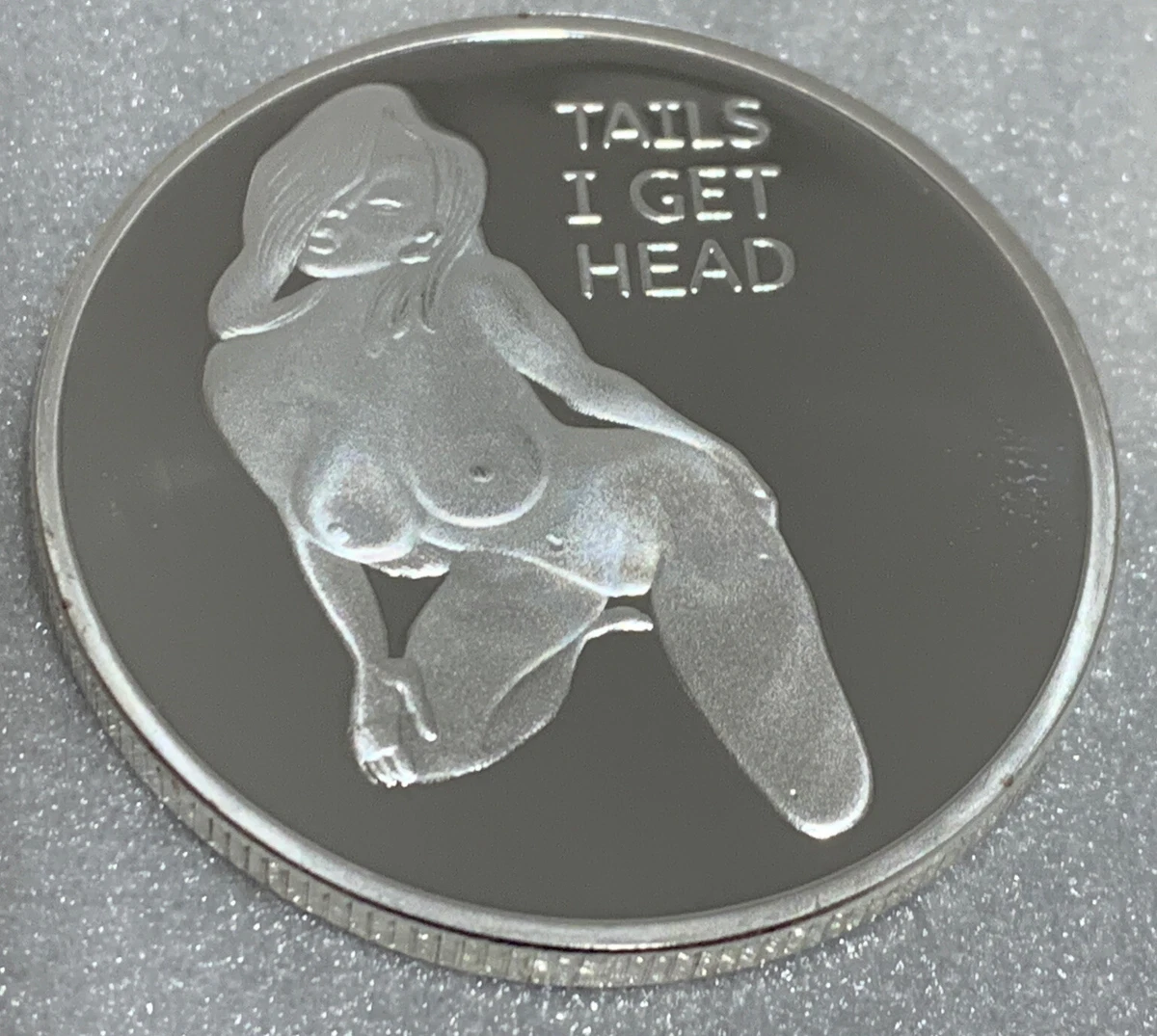 Heads I Get Tail -Tails I Get Head” Adult Nude Flipping Coin. Silver  Finish. | eBay