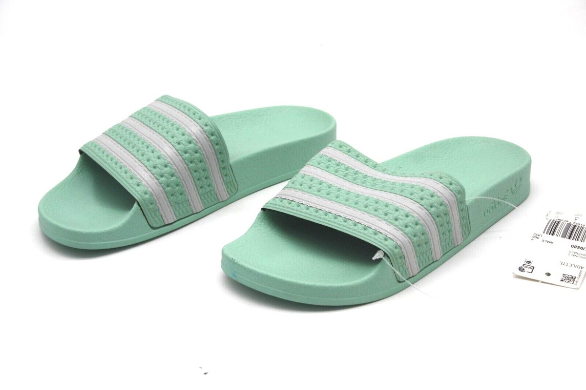 adidas Adilette Comfort Green/White 3-Stripes Sport Slide Sandals MEN SIZE  4 | eBay