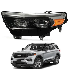 Headlight for 2020-2023 Ford Explorer with Bulbs LED DRL Chrome Driver Left Side