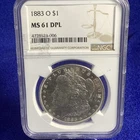 Morgan 1883-O NGC MS61 DPL New Orleans Silver $1 Coin 0.9 Fineness KM#110 DPL