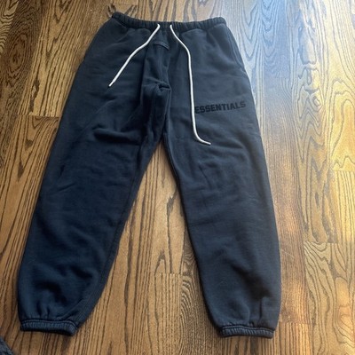 Fear Of God Essentials Sweatpants Mens Large Black Fleece Elastic Waist Cuffed