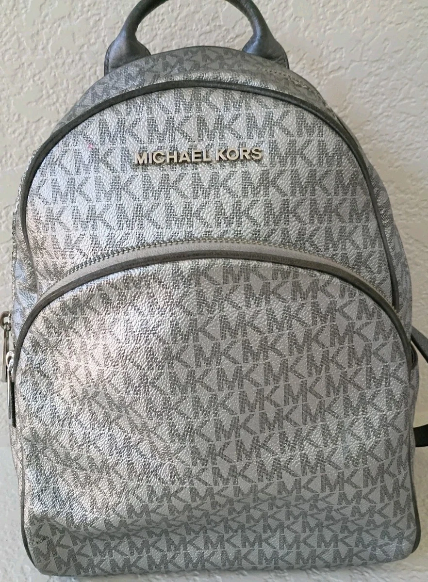 Michael Kors Sheila Medium Backpack Gray/White NWT 12inx9.5x5in Sheila Medium Logo Backpack in SILVER - Sale | Michael Kors  main image 4