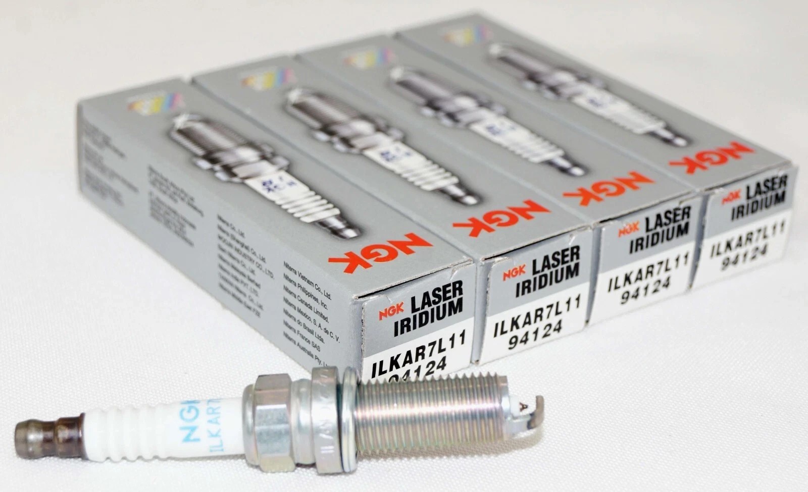 4 Pack Genuine NGK 94124 Laser Iridium Spark Plugs ILKAR7L11 for Mazda Toyota
