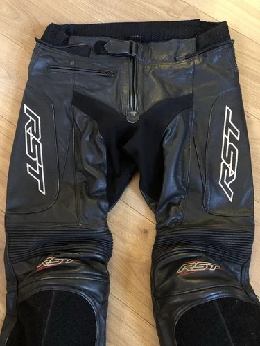 RST Slice Mens Leather Motorcycle Bike Trousers - Size 32
