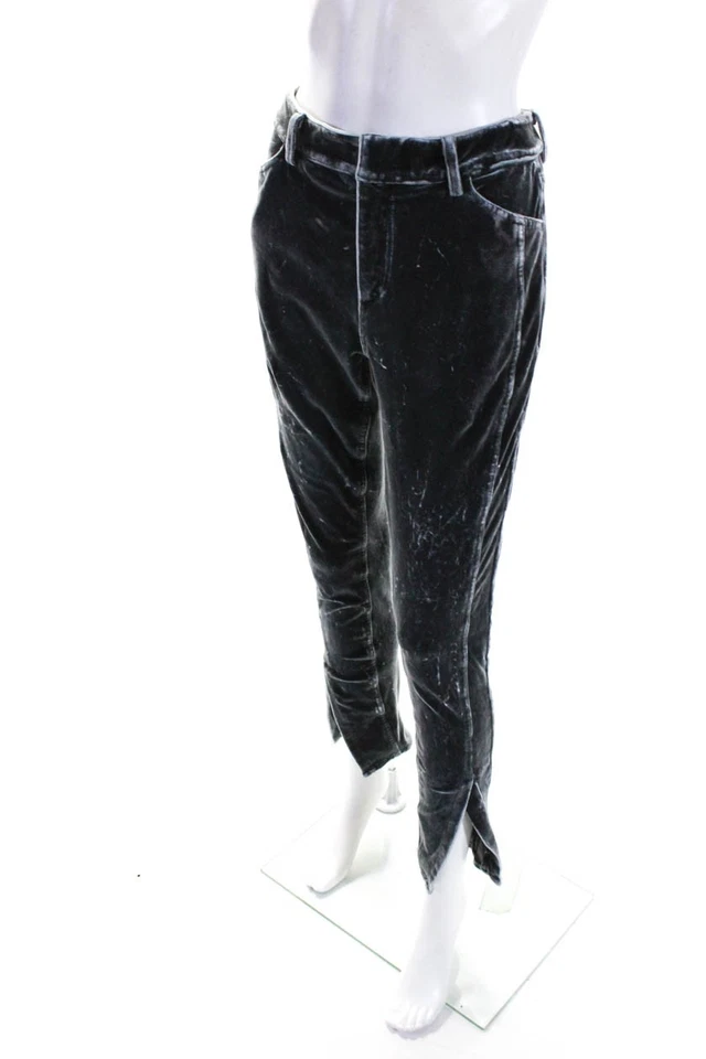 Pantalón ajustado gris para mujer Marrakech con cierre de botones bolsillos dobladillo abertura talla M Foto 2 de 4