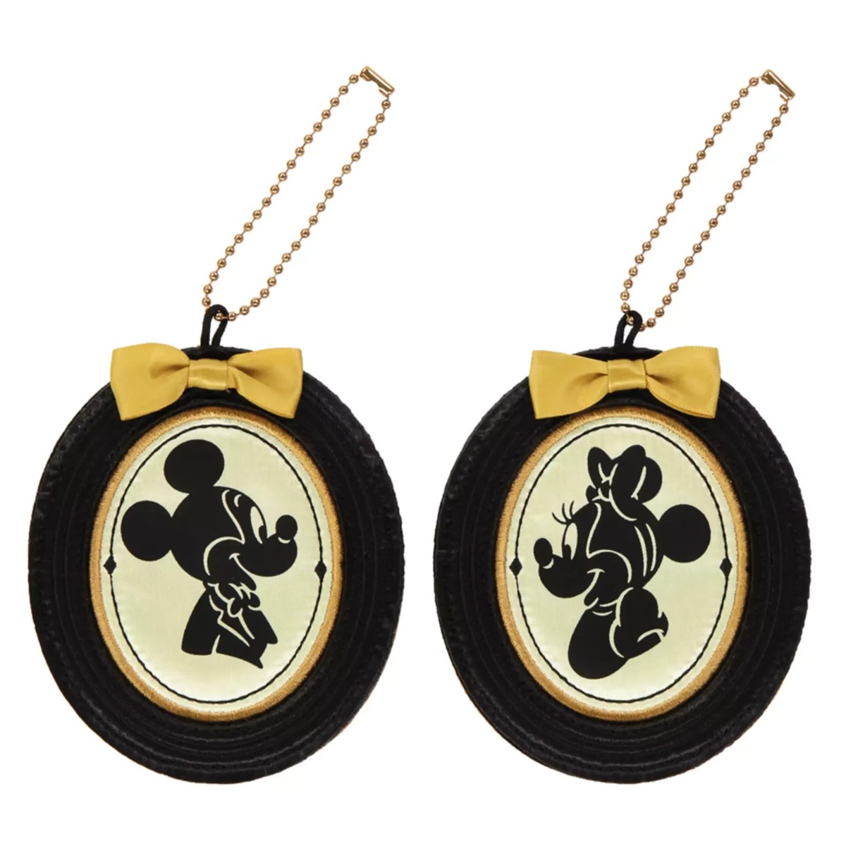 Japan Tokyo Disney Keychain Badge Silhouette Studio Mickey Minnie