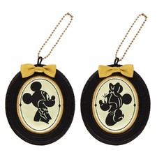 Japan Tokyo Disney Keychain Badge Silhouette Studio Mickey Minnie 【US STOCK】