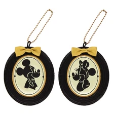 Japan Tokyo Disney Keychain Badge Silhouette Studio Mickey Minnie 【US STOCK】