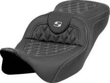 SADDLEMEN Roadsofa* Fits Seat - Lattice Stitch - Silver Stitch - W/o Backrest -