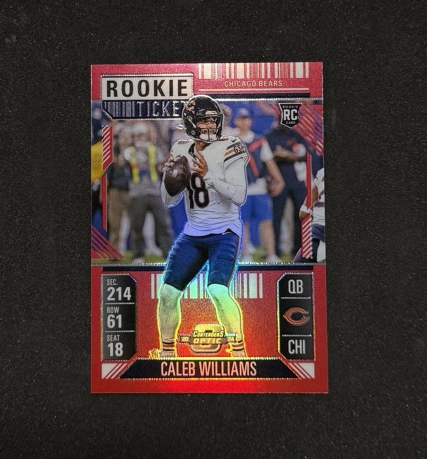 2024 Panini Contenders Optic - Rookie Ticket Caleb Williams #68 Red Prizm /199
