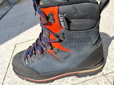 Meindl Bergschuhe Wanderschuhe Gr. 39,5 Gore-Tex Leder grau/rot, neuw., 1x getr.