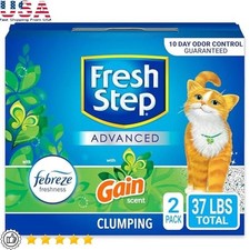 Clumping Cat Litter With Gain Advanced Extra Large 37 Pounds total 2 Pack 18.5lb