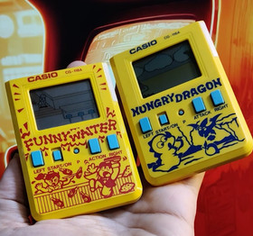 Casio Handheld Game CG-116A Hungry Dragon & CG-118A Funny Waiter rare 1987 Japan