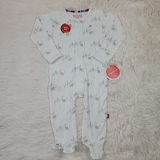 Magnetic Me Organic Footed One Piece Boy's Size 3-6 Mo Magnetic Closure Bears Y