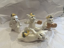 Vintage Ceramic Ghost Baseball Player Team Set Of 4 A Baseball Collectors Dream