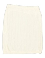 ANDREA MARE Womens Pencil Skirt Large W32 Off White Wool TH03