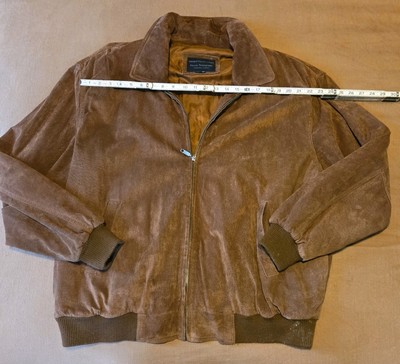 VTG Norm Thompson Brown Leather Jacket Flight Bomber Mens XXL