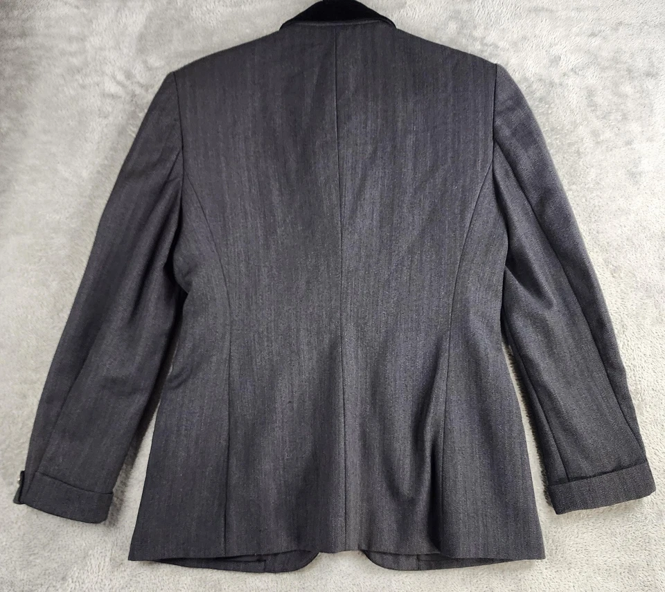Lauren Ralph Lauren Blazer Womens 8 Herringbone Wool Velvet Collar Made USA - Image 2 of 4