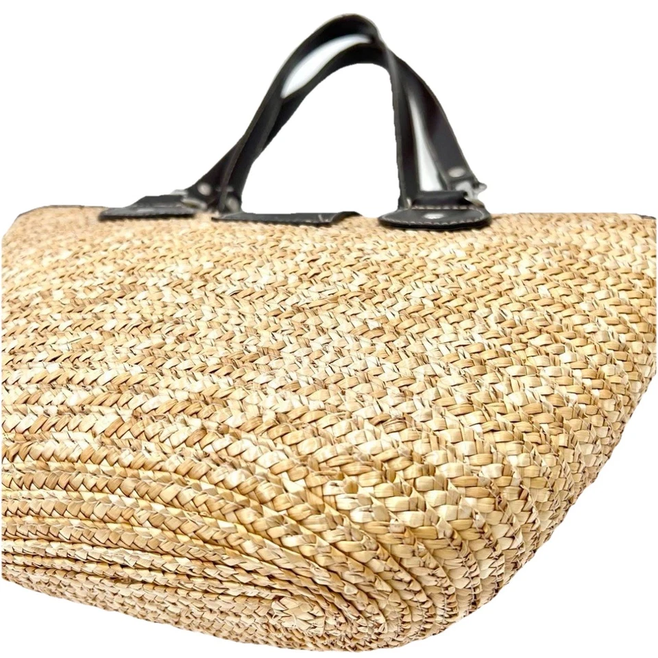 Bolsa de ombro St. John's Bay tecido de vime marrom escuro cesta praia - Imagem 2 de 3