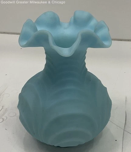 VTG Blue Milk Glass Vase