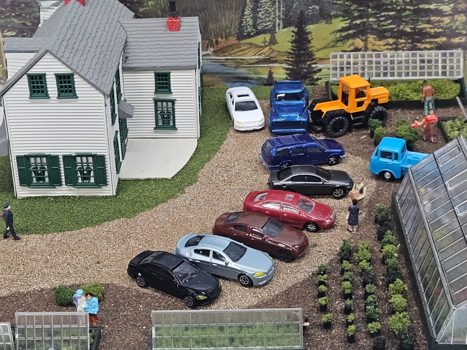 NUEVO CONSTRUIDO TREN HO GRANJA CASA VERDE ESCENA WIKING WALTHERS FALLER BONITO DETALLE Foto 3 de 4