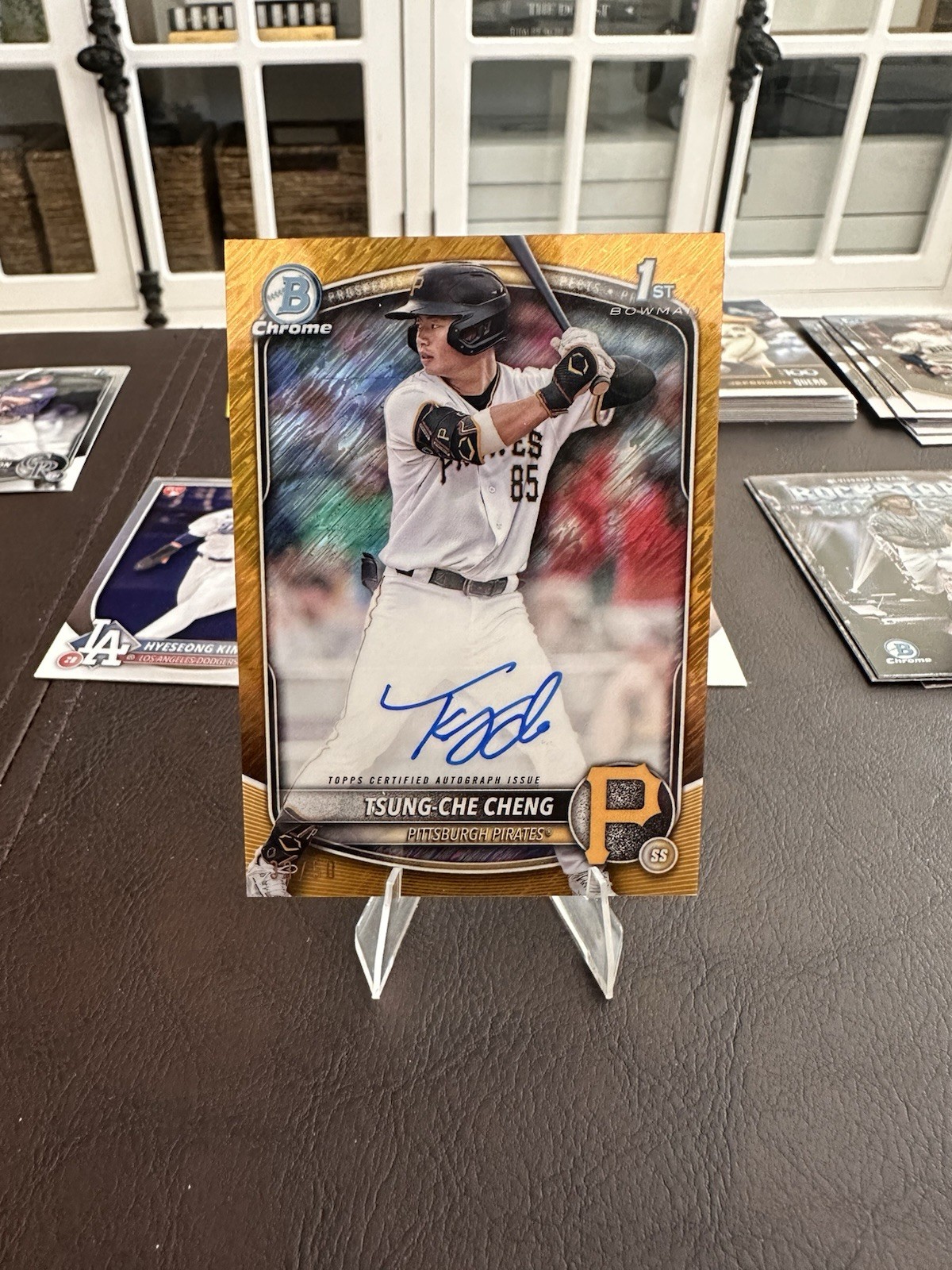 2025 Bowman Chrome Tsung-Che Cheng 1st Gold Shimmer Auto /50 Pirates