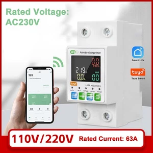 Tuya Disjoncteur intelligent LCD Affichage Fermeture automatique pour la maison Facile à utiliser