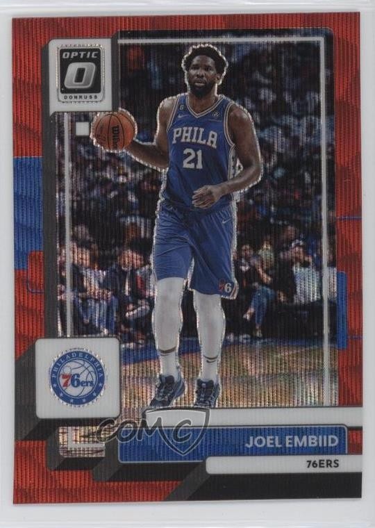 2022-23 Panini Donruss Optic Red Wave Prizm Joel Embiid #27 17hw