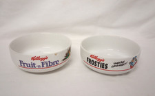 2 x Vintage Kelloggs Cereal Bowls Frosties & Fruit n Fibre 1980's