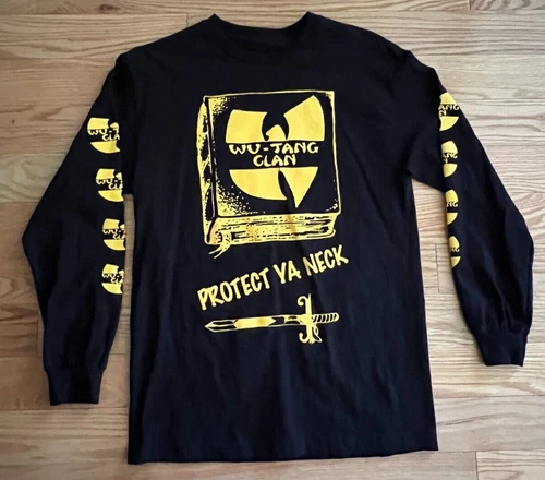 RARE Vintage Wu-Tang Clan Protect Ya Neck Long Sleeve M Rap Vintage vintage concert t-shirt, vintage, single stitch, B+ condition