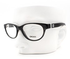 DKNY DY 4655 3001 Eyeglasses Glasses Polished Black White Logo 53-16-140 No Case