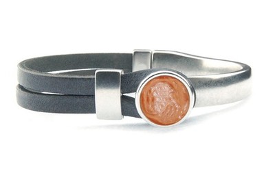 QOSS Armband GWEN vintage schwarz Stein canyon