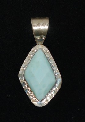 Large DTR Jay King Sterling Silver Pendant with Light Blue Stone Preowned