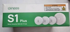 Winees S1 Plus WiFi Water Leak Detector, 3 Pack Water Sensors w/ Wi-Fi Hub #50