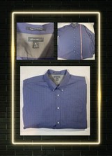 Eddie Bauer Shirt Mens 3XL Long Sleeve Button Front Pocket Relaxed Indigo Blue