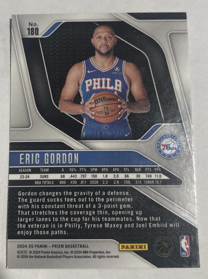 🔥🔥ERIC GORDON Panini Prizm 2024-25 - Image 2 of 2