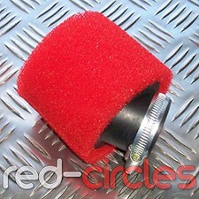 ANGLED RED 45mm PIT DIRT BIKE RACING DOUBLE FOAM AIR FILTER 125cc 140cc  PITBIKE