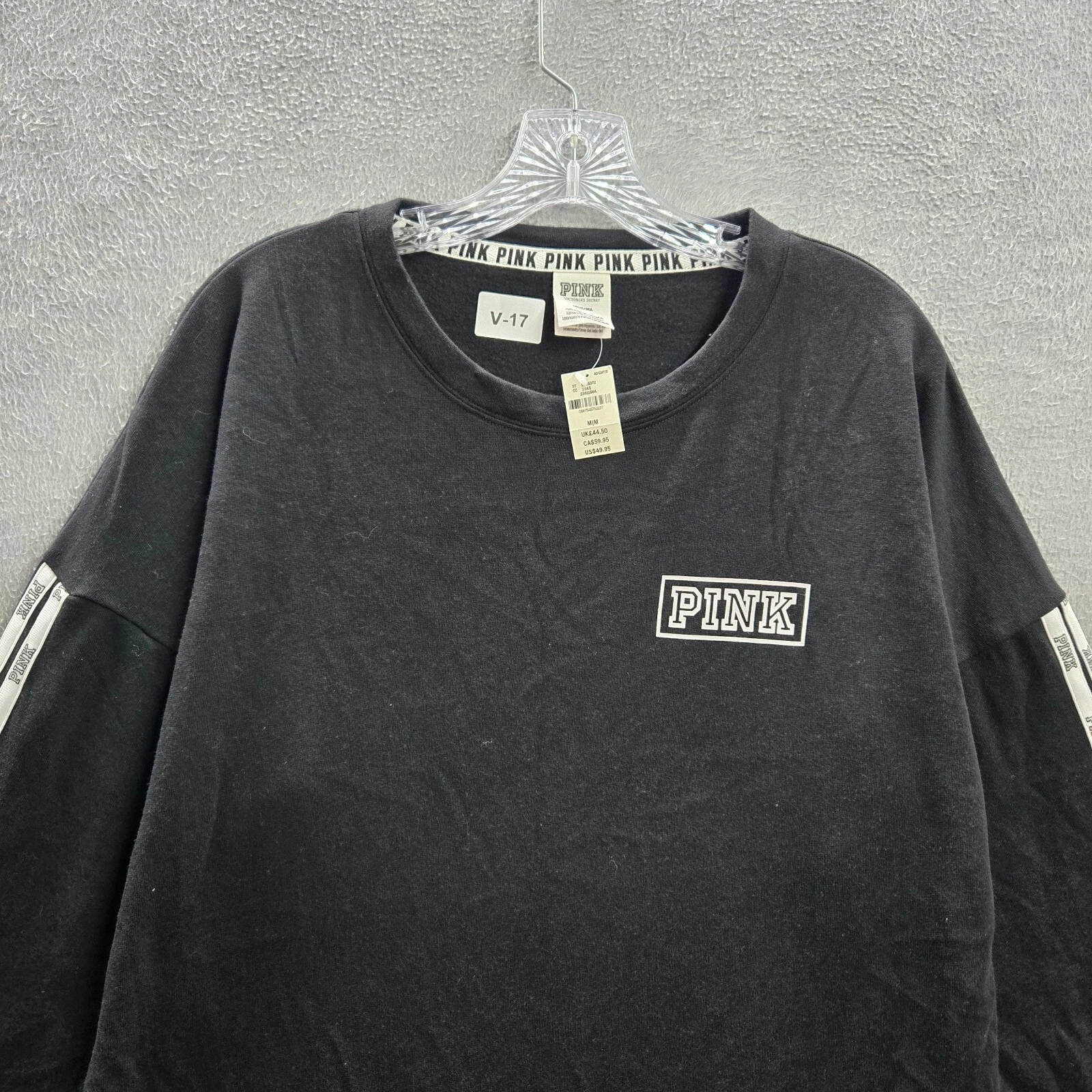 victoria-secret-vs black logo campus varsity sweatshirt
