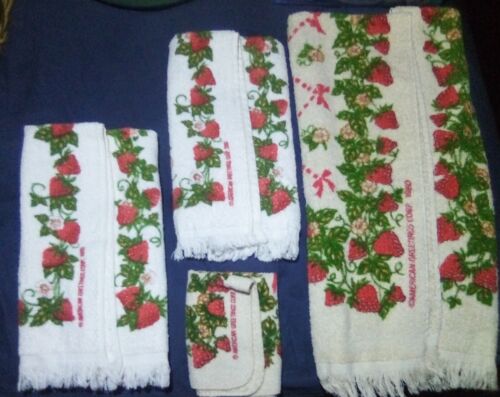 Vintage AGC 1980 - Erdbeer Shortcake 4-teiliges Handtuch-Set - Bild 3 von 14