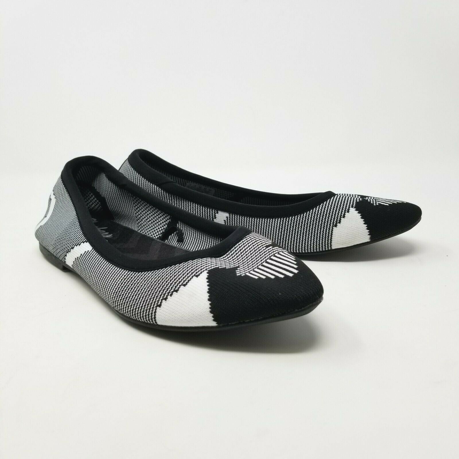 skechers black and white flats