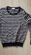 Ladies AUSTIN REED black tan Stripe Jumper Med  14