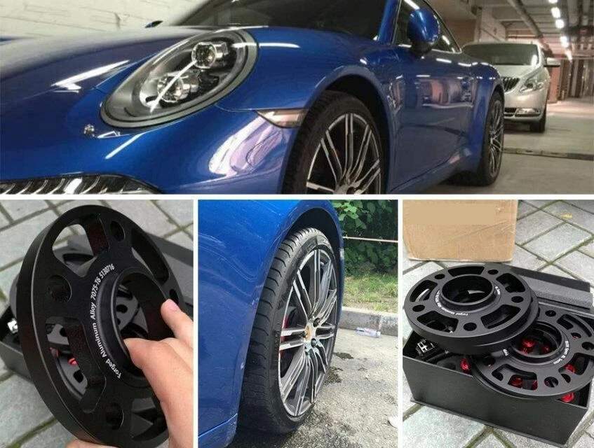 Espaciadores de rueda centrados en el cubo 4 piezas 10 mm + 15 mm 5x130 para Porsche Panamera Foto 3 de 4