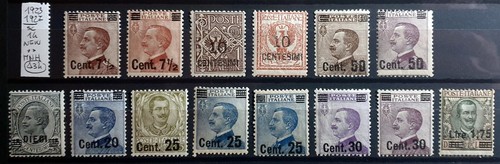 ITALY REGNO 1923-1927 MICHETTI SOVRASTAMPATI COMPLETA NUOVA - 14 STAMPS NEW** - 第 1/1 張圖片