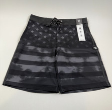 Hurley Men Phantom American Flag Drawstring 20" Swim Short w/ Pockets 30 NWT