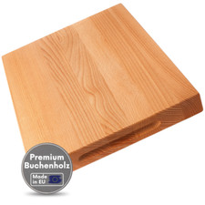 Hackbrett Buche 40x30x4 cm Schneidebrett & Servierbrett, Massivholz, Made in EU