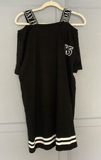 Koetic Friday Black Mini Cotton Off the Shoulder Dress K5 Size M NWT