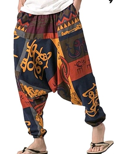 MARSWORT mehrfarbige Baumwolle Harem Yoga Baggy Genie Boho Hose Größe XL - Bild 2 von 13