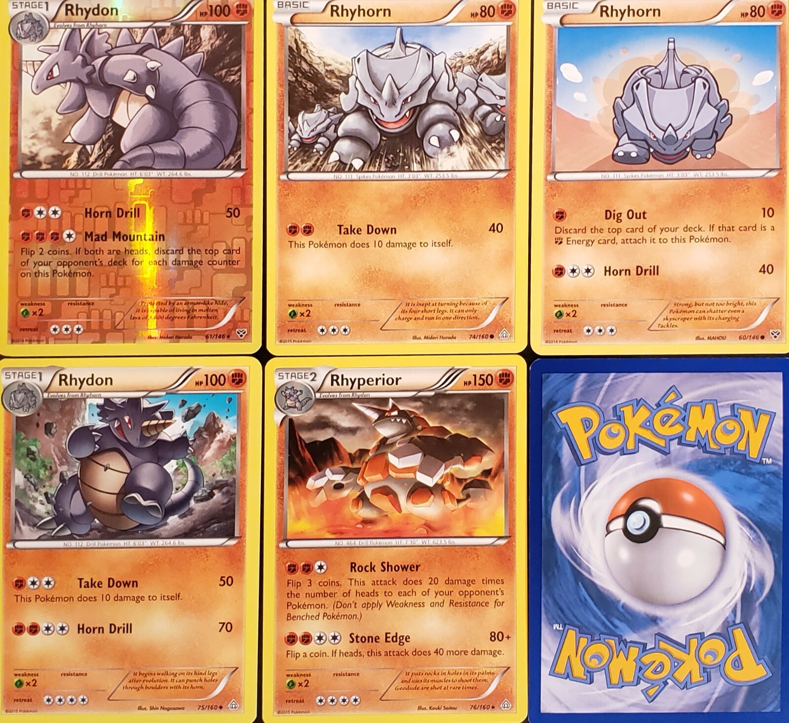 5x) RHYDON RHYHORN RHYPERIOR - Pokemon Card Collection Lot Set | eBay